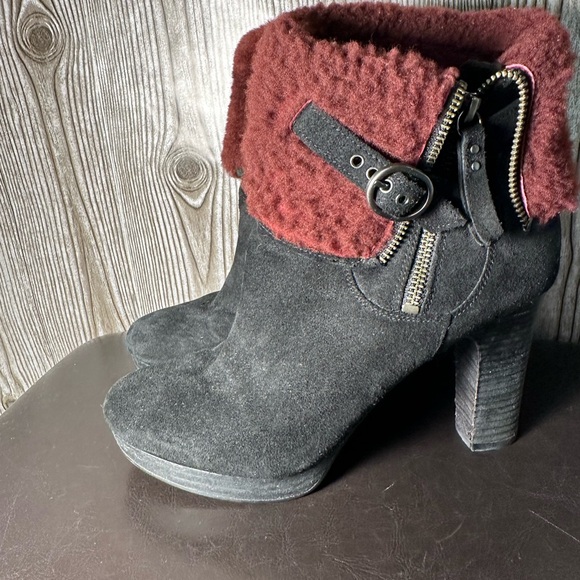 Ugg Shearling Heeled Booties Sz 8.5 - Picture 8 of 12